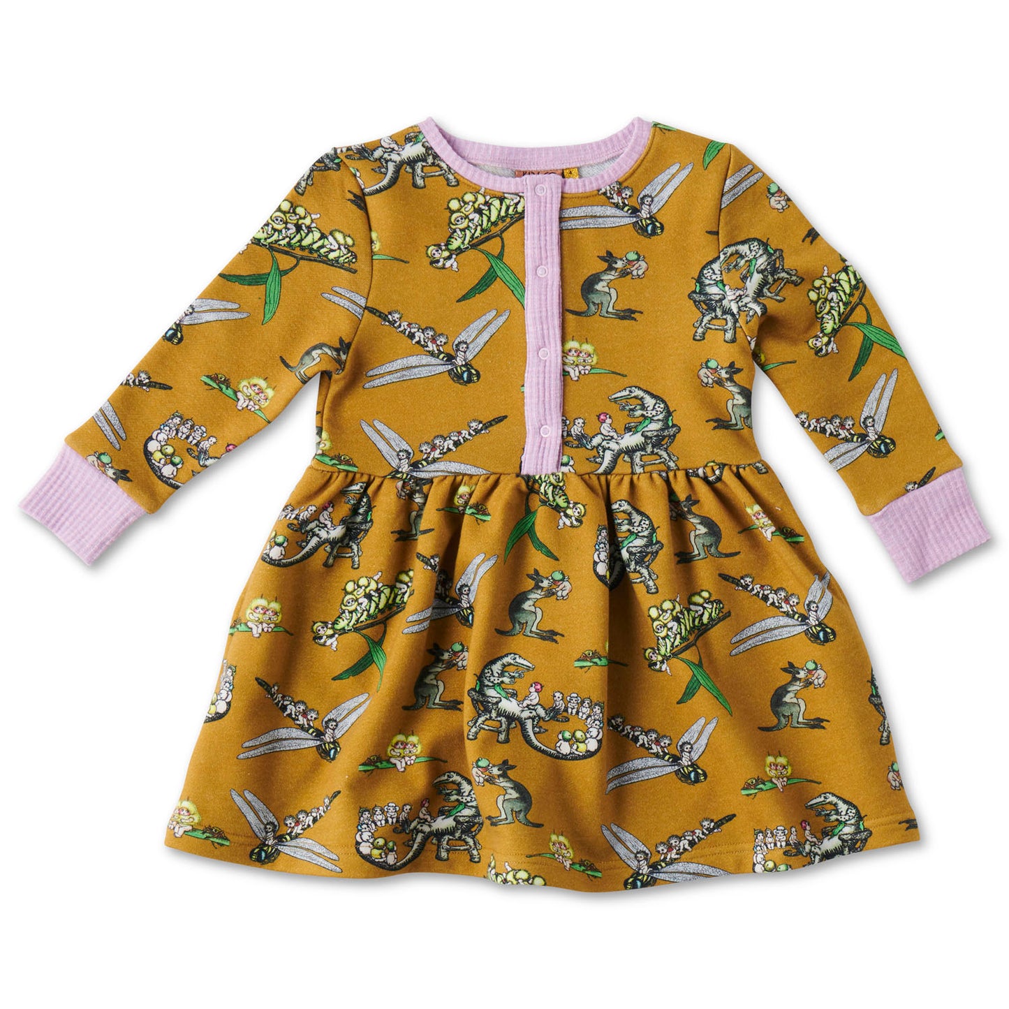 May Gibbs X Kip&Co Desert Daycare Long Sleeve Sweater Dress
