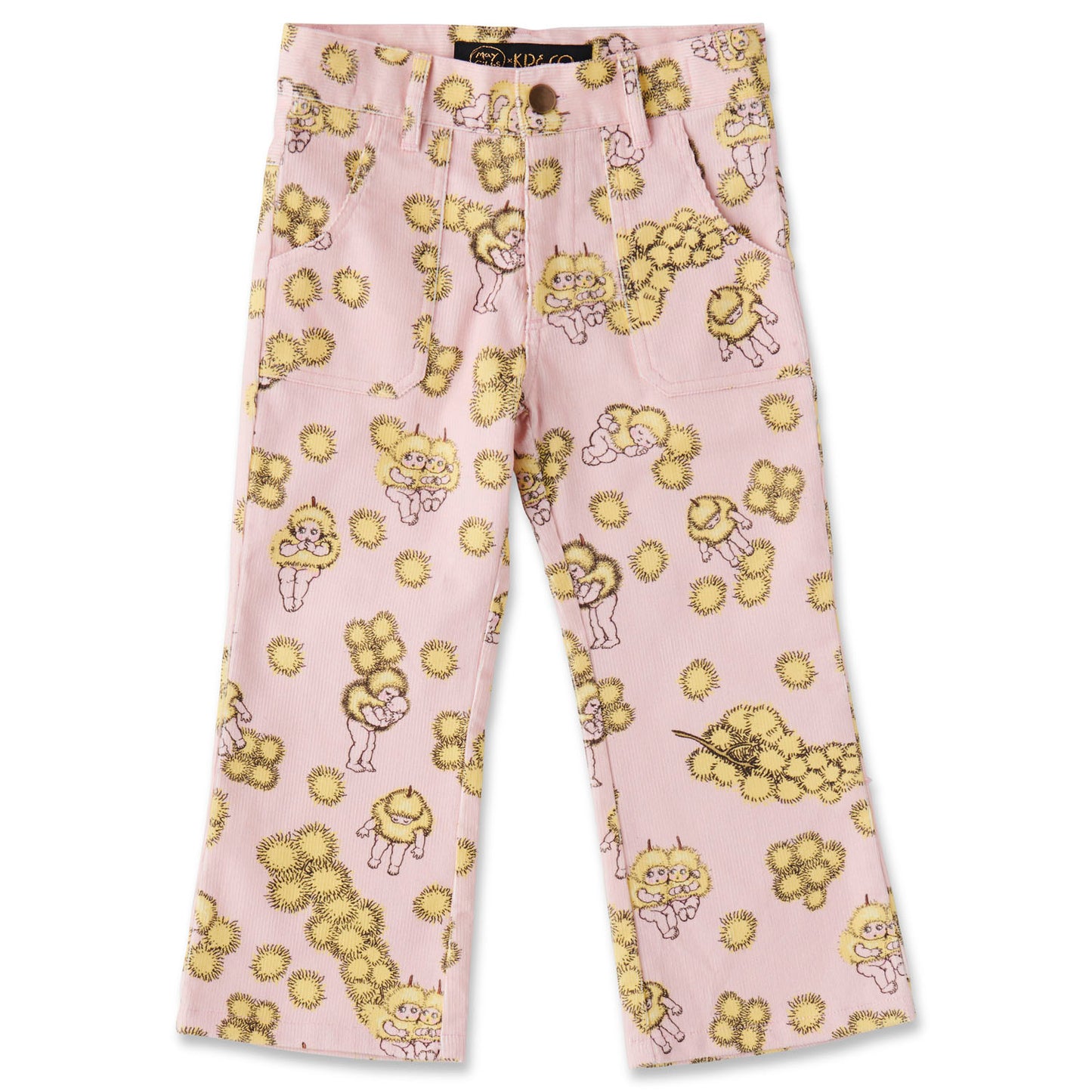 May Gibbs X Kip&Co Wattle Dance Pink Corduroy Flares