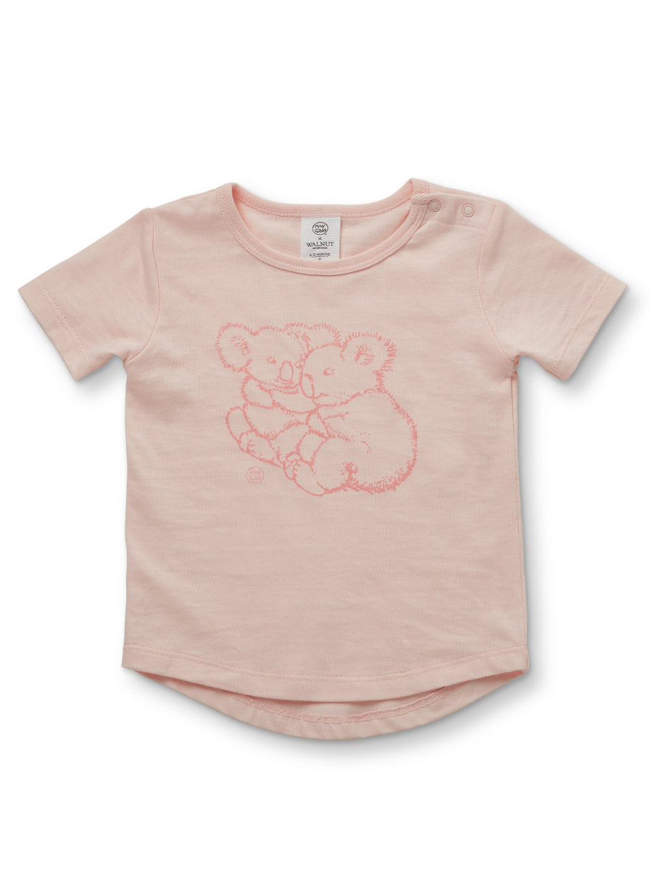 May Gibbs x Walnut Melbourne Frankie Tee Koala Cuddles Pink