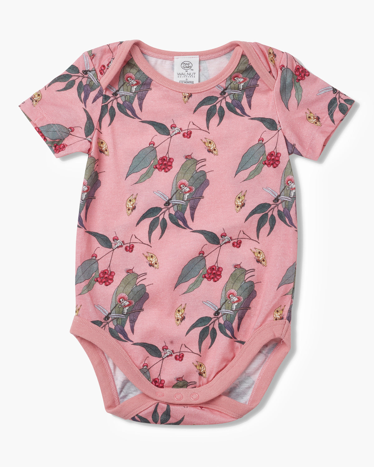 May Gibbs x Walnut Melbourne Wren Onesie Native Berries