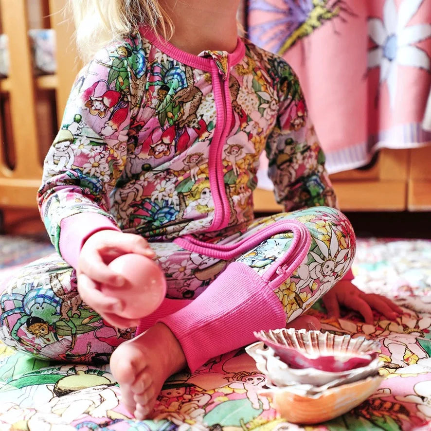 May Gibbs x Kip&Co Pals Forever Organic Long Sleeve Zip Romper
