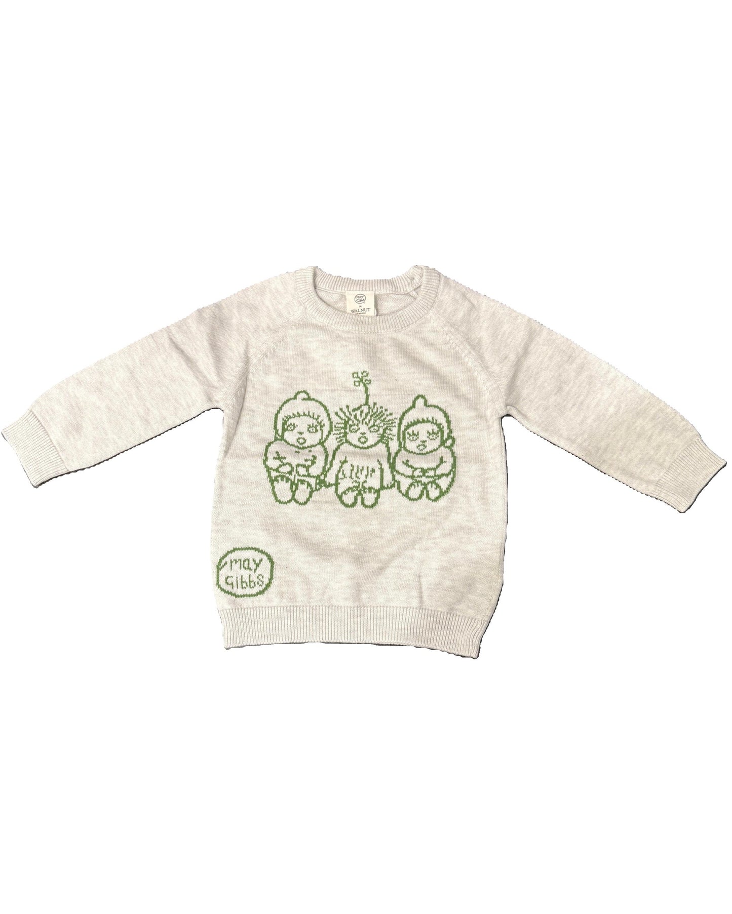 May Gibbs x Walnut Melbourne Cuddle Knit Jumper Bush Baby Grey