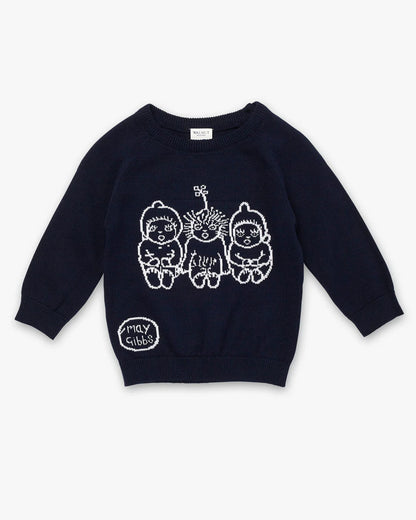 May Gibbs x Walnut Melbourne Cuddle Knit Jumper Bush Baby Blue