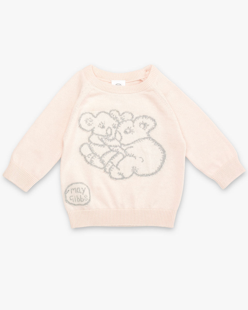 May Gibbs x Walnut Melbourne Cuddle Knit Jumper Koala Pink