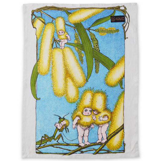 May Gibbs x Kip&Co Blue Skies Baby Linen Tea Towel