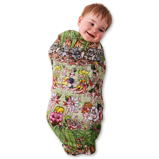 May Gibbs x Kip&Co Bush Friends Bamboo Swaddle