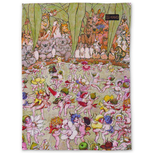 May Gibbs x Kip&Co Bush Dance Linen Tea Towel