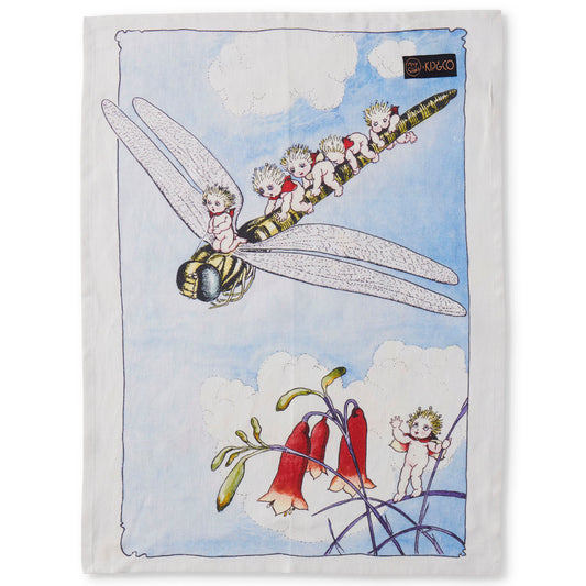 May Gibbs x Kip&Co Dragonfly Express Linen Tea Towel