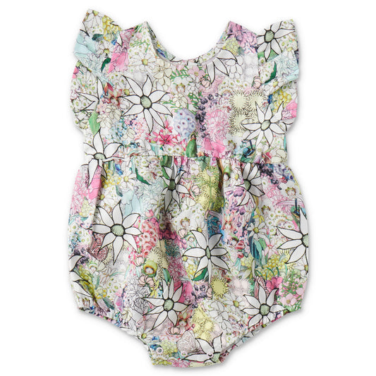 May Gibbs X Kip&Co Flora And Fauna Linen Frill Playsuit