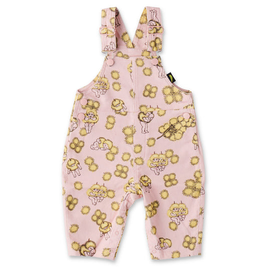 May Gibbs X Kip&Co Wattle Dance Pink Corduroy Baby Overalls