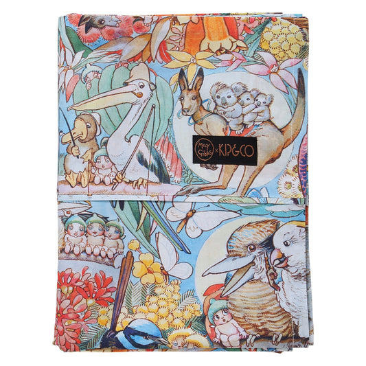 May Gibbs x Kip&Co Bush Friends Organic Cotton Flat Sheet