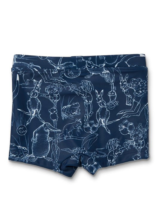 May Gibbs x Walnut Melbourne Murray Swim Trunk Wildlife Cobalt
