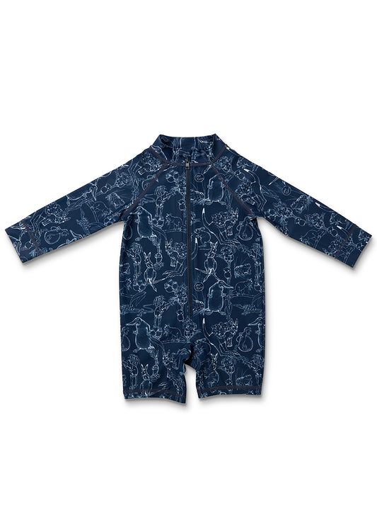 May Gibbs x Walnut Melbourne Pippie Long Sleeve Swimsuit Bush Dance Navy