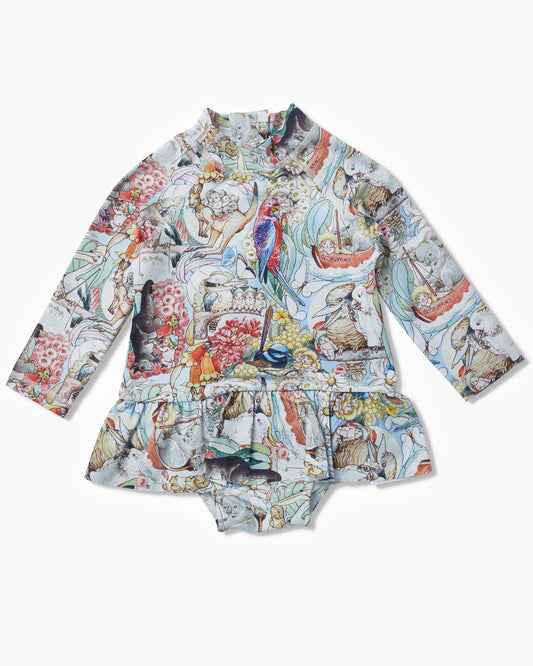 May Gibbs x Walnut Melbourne Pia Long Sleeve Bather Storytime