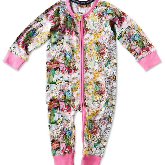 May Gibbs x Kip&Co Pals Forever Organic Long Sleeve Zip Romper